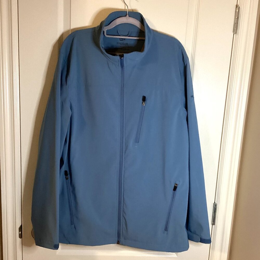 WindRiver Men's Blue Softshell Jacket Full Zip Size XL Pockets Casual